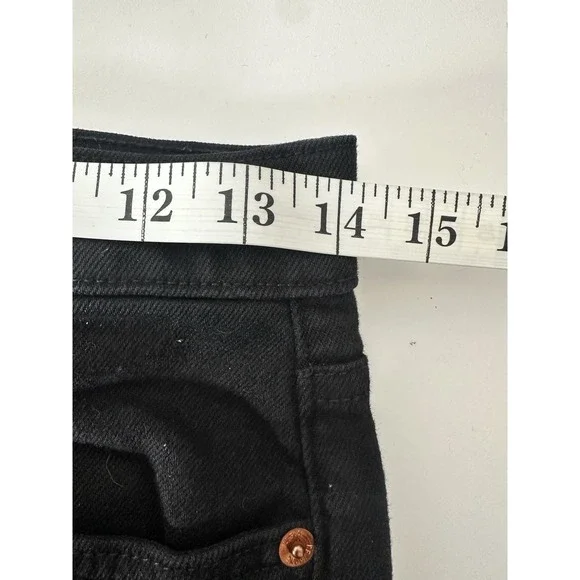 RE/DONE Jeans Womens 28 Black Originals High Rise Ankle Crop Button Fly Grunge - Picture 7 of 9